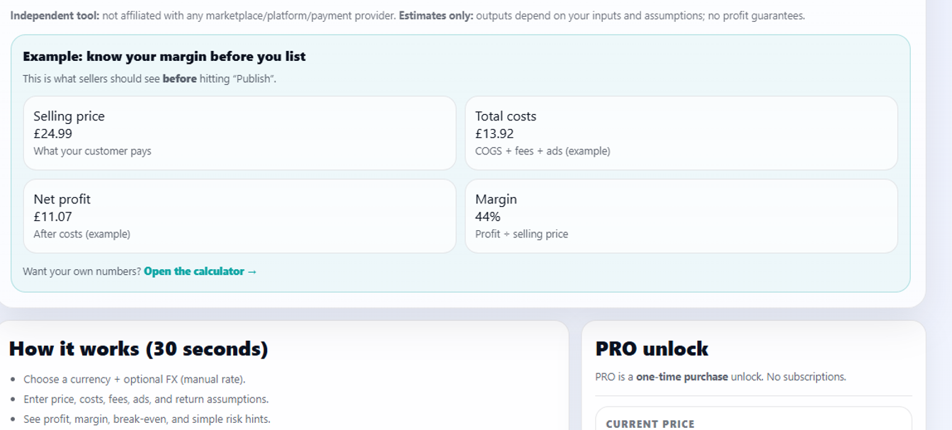 ProfitPilot - Main product screenshot demonstrating key features and user interface
