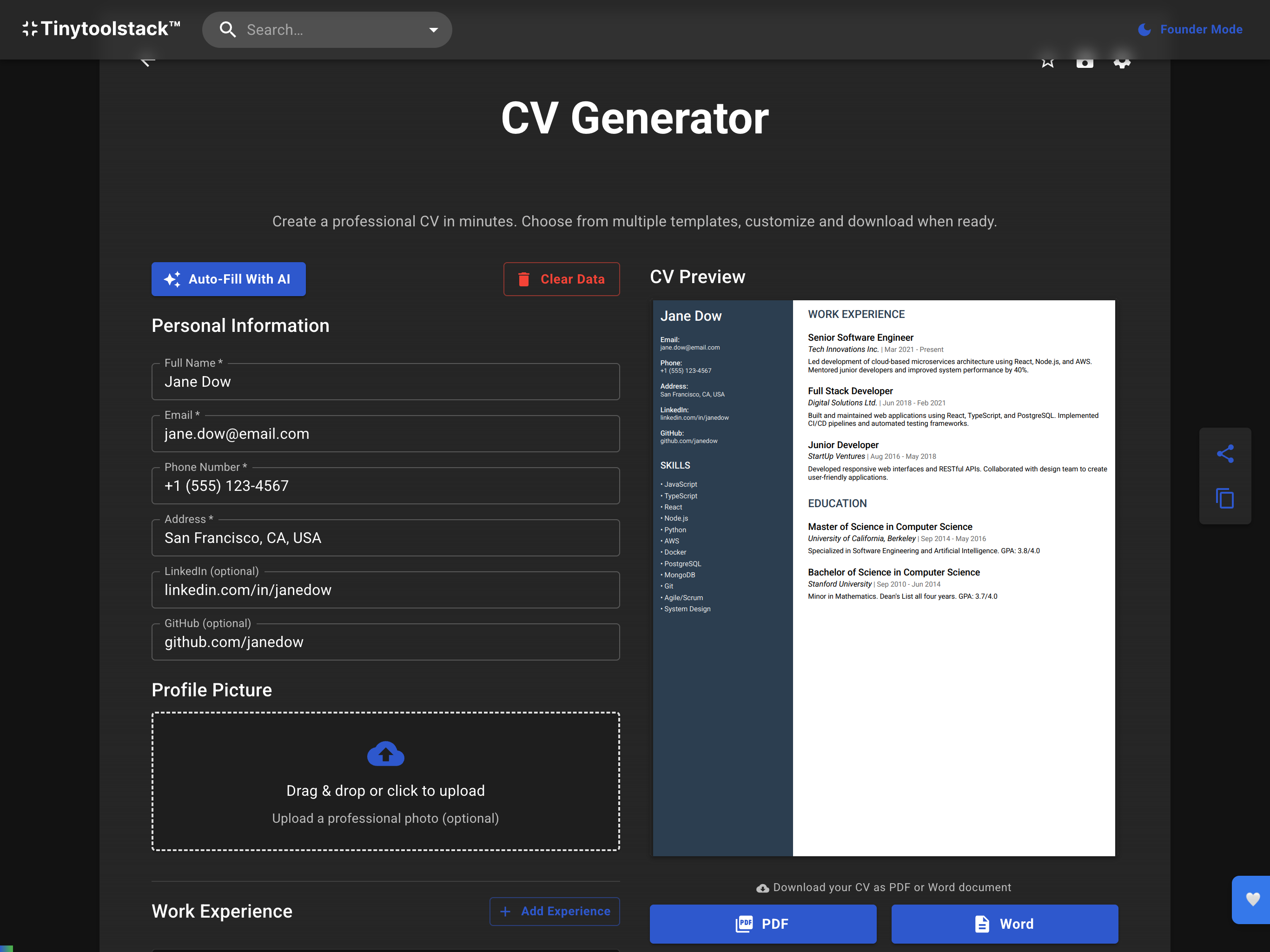 CV Generator gallery image