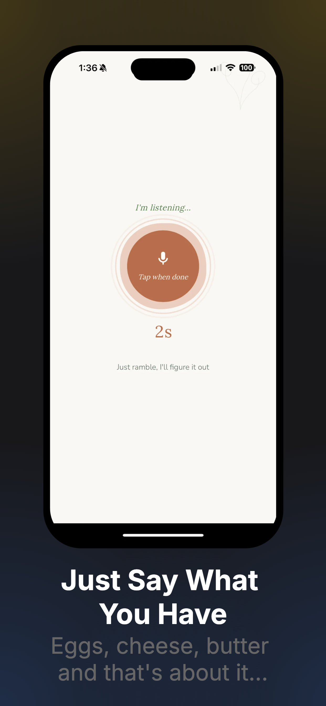 Just Tell Me What To Cook - Screenshot 2 showing product features and functionality