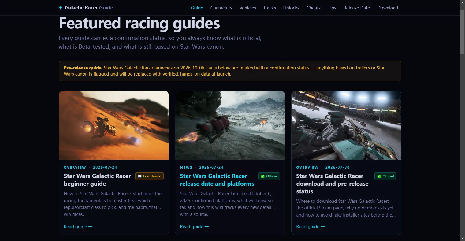 Star Wars Galactic Racer Guide gallery image