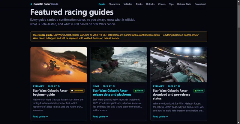 Star Wars Galactic Racer Guide screenshot 3