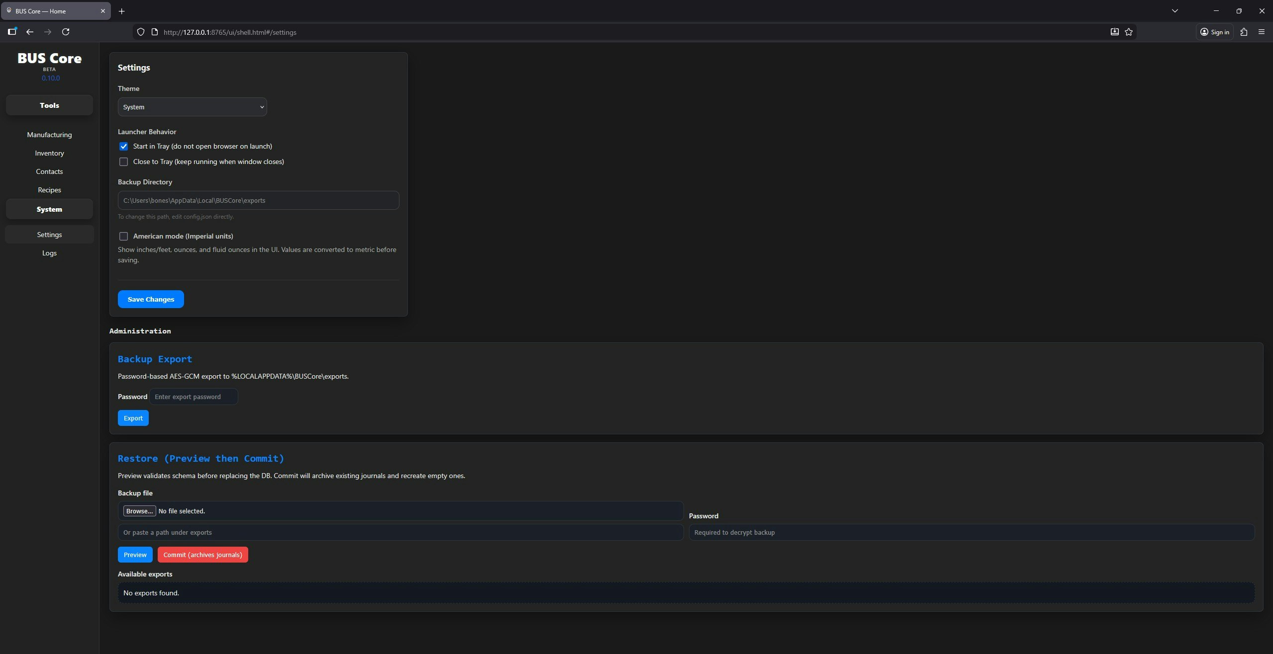 BUS Core - Screenshot 2 showing product features and functionality