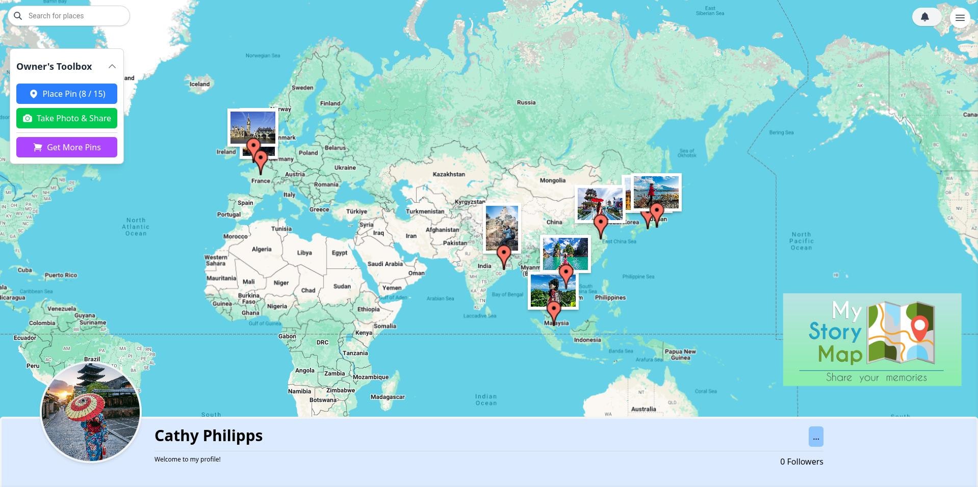 MyStoryMap - Create your own map, place memory pins and share it! media 4