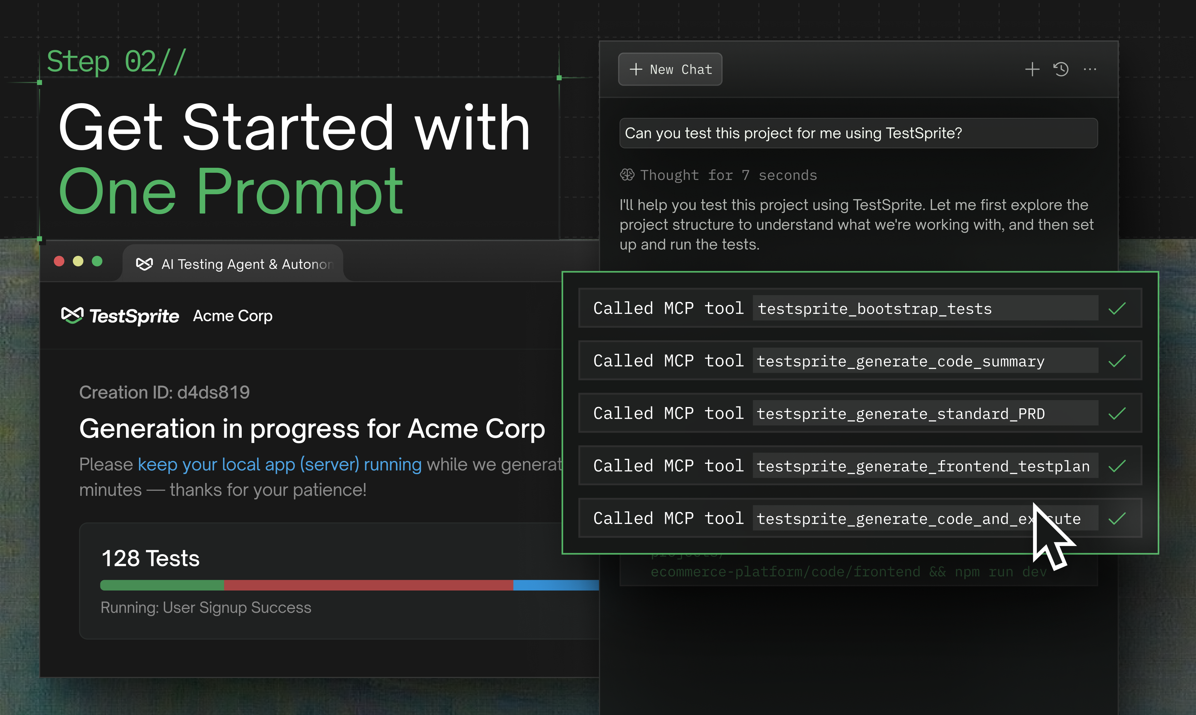TestSprite 2.1 - Screenshot 3 showing product features and functionality