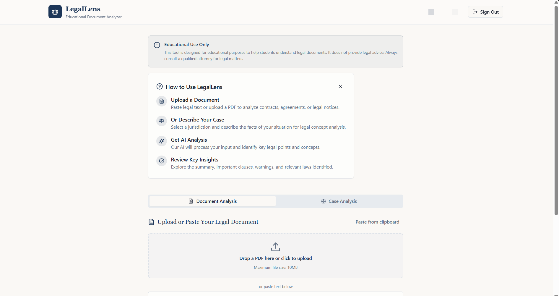 LegalLens - Screenshot 2 showing product features and functionality