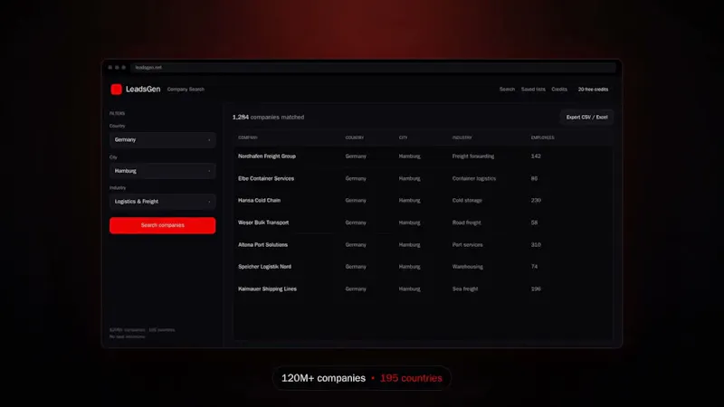 LeadsGen B2B Lead Intelligence Platform screenshot 1 (video preview)