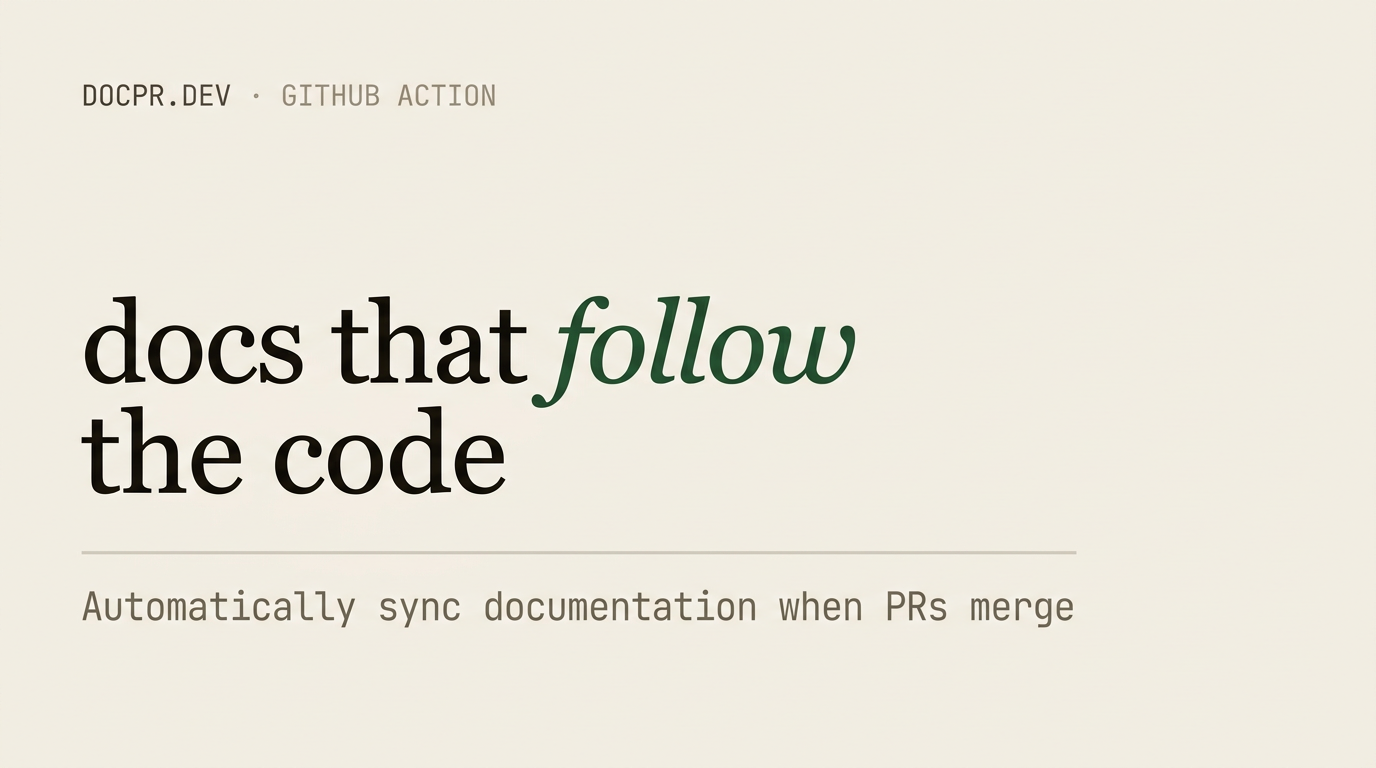 docpr.dev — docs that follow the code gallery image