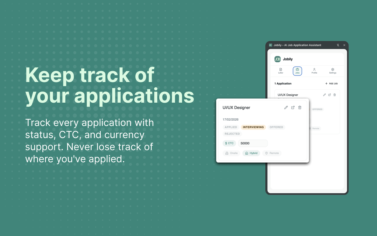 Jobily - Screenshot 3 showing product features and functionality