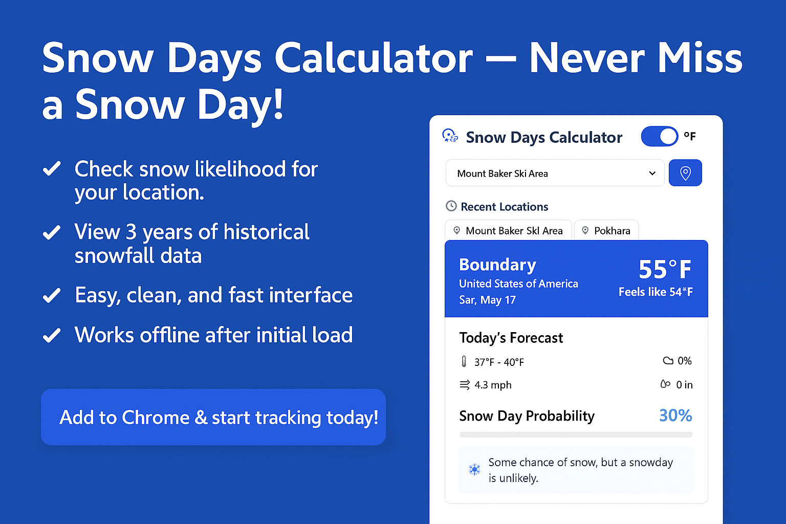Média Calculatrice des jours de neige - Prédire s'il neige demain 2
