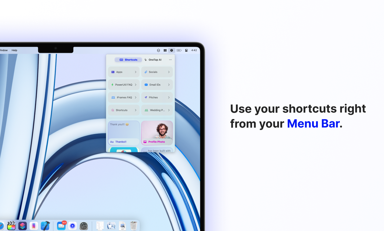 Copia Onetap e incolla degli appunti per Mac - Copia / incolla collegamenti, file, immagini e altro dalla barra dei menu media 4