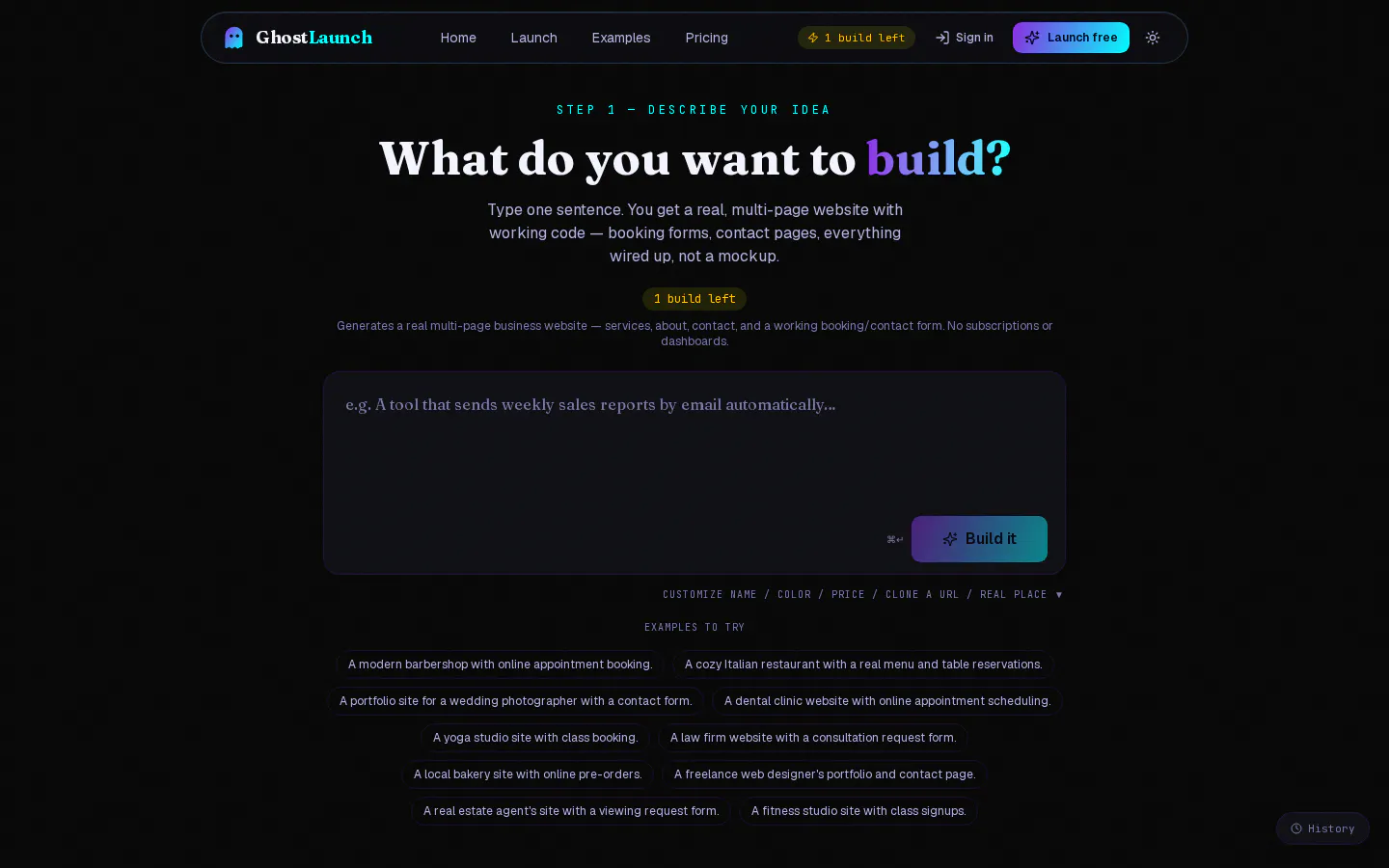 ghostlaunch websitebuilder 截图 2