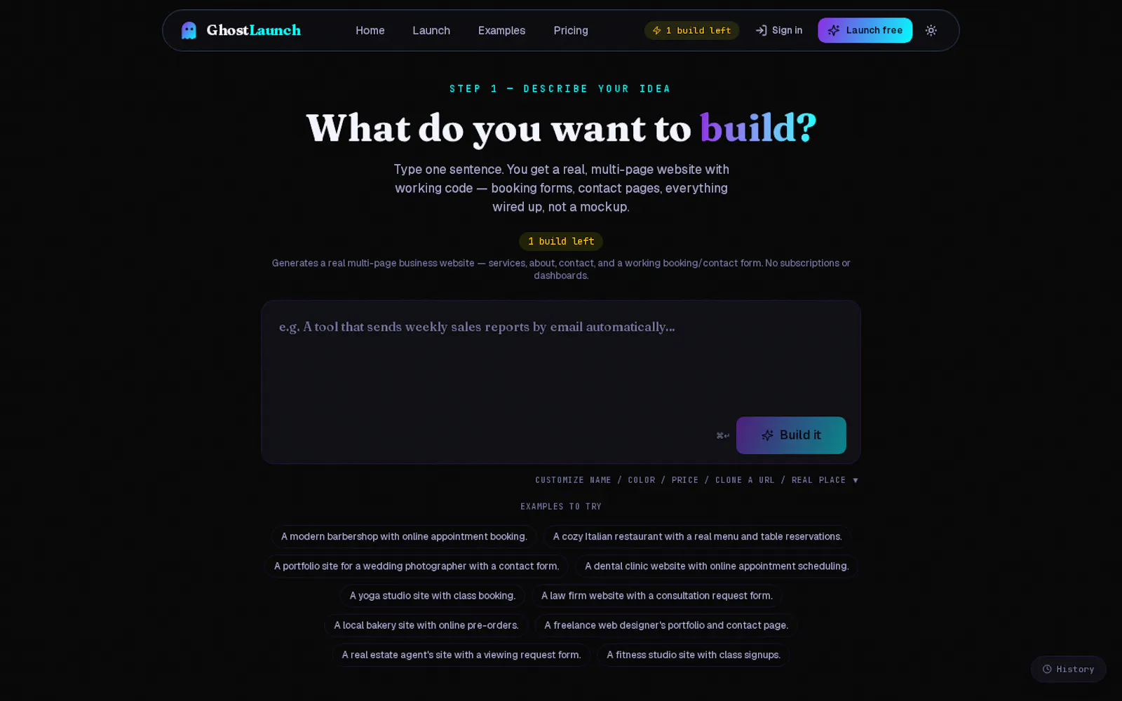 ghostlaunch websitebuilder screenshot 2
