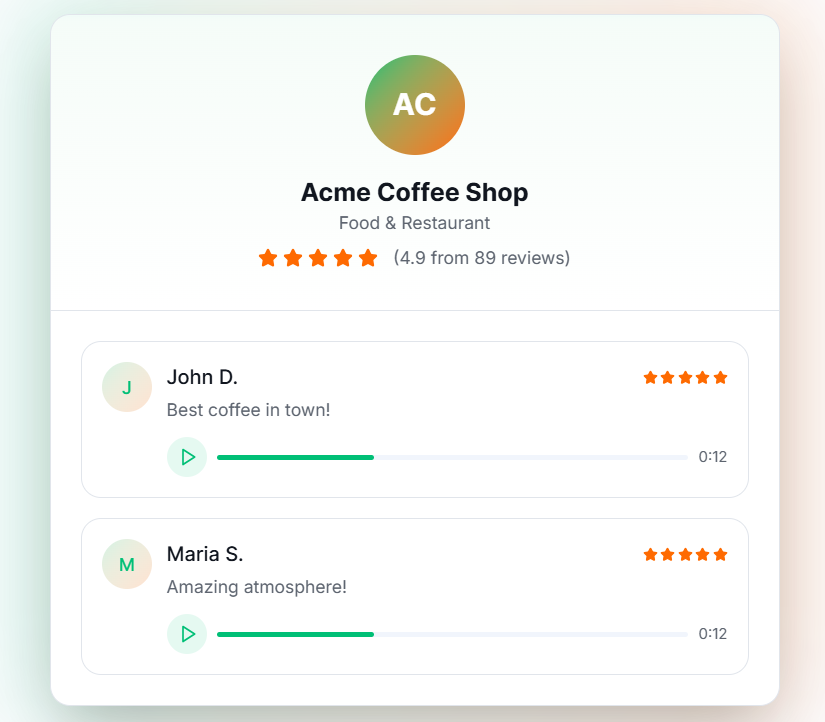 Voicemonial - Screenshot 2 showing product features and functionality