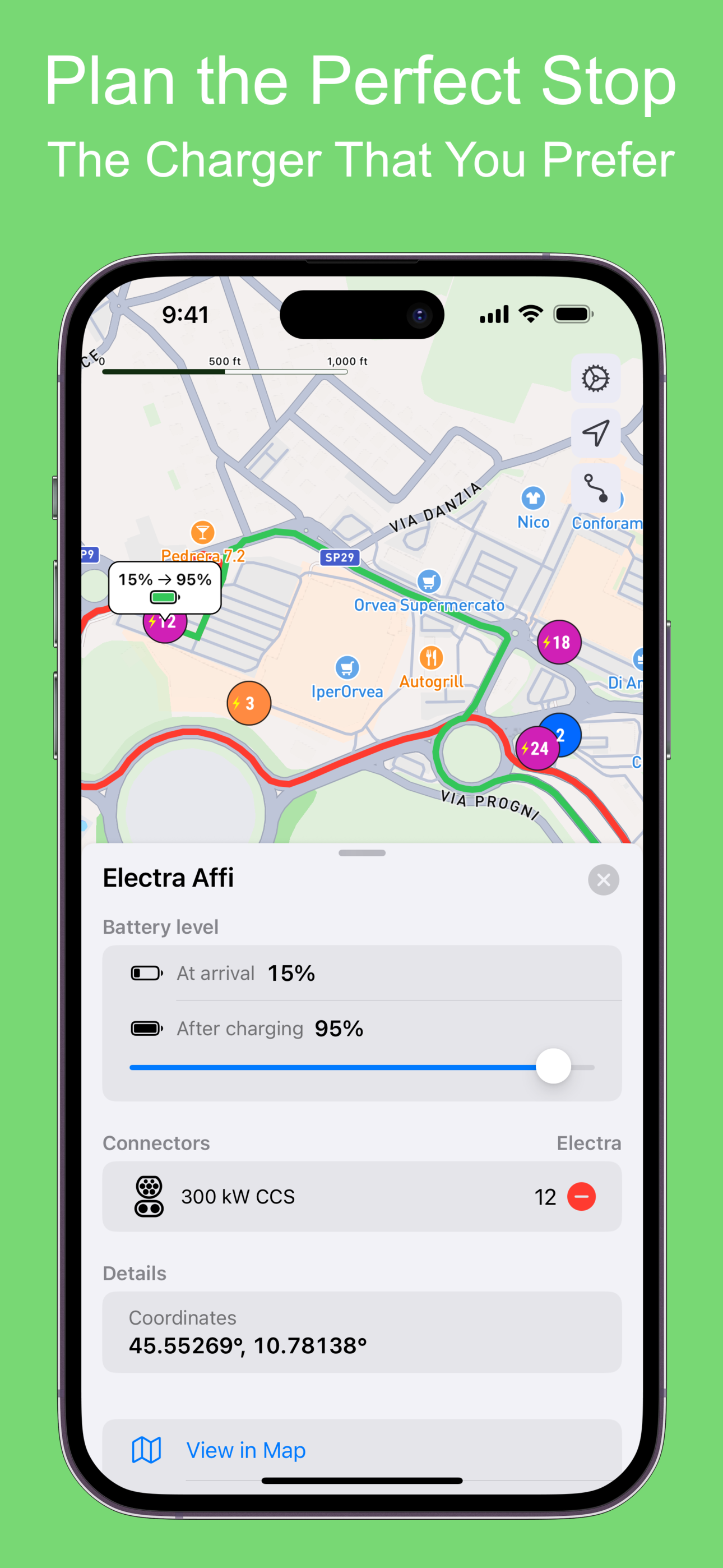 Ranger - EV Route Planner - Guarda il tuo percorso e scegli le tue fermate di ricarica media 3