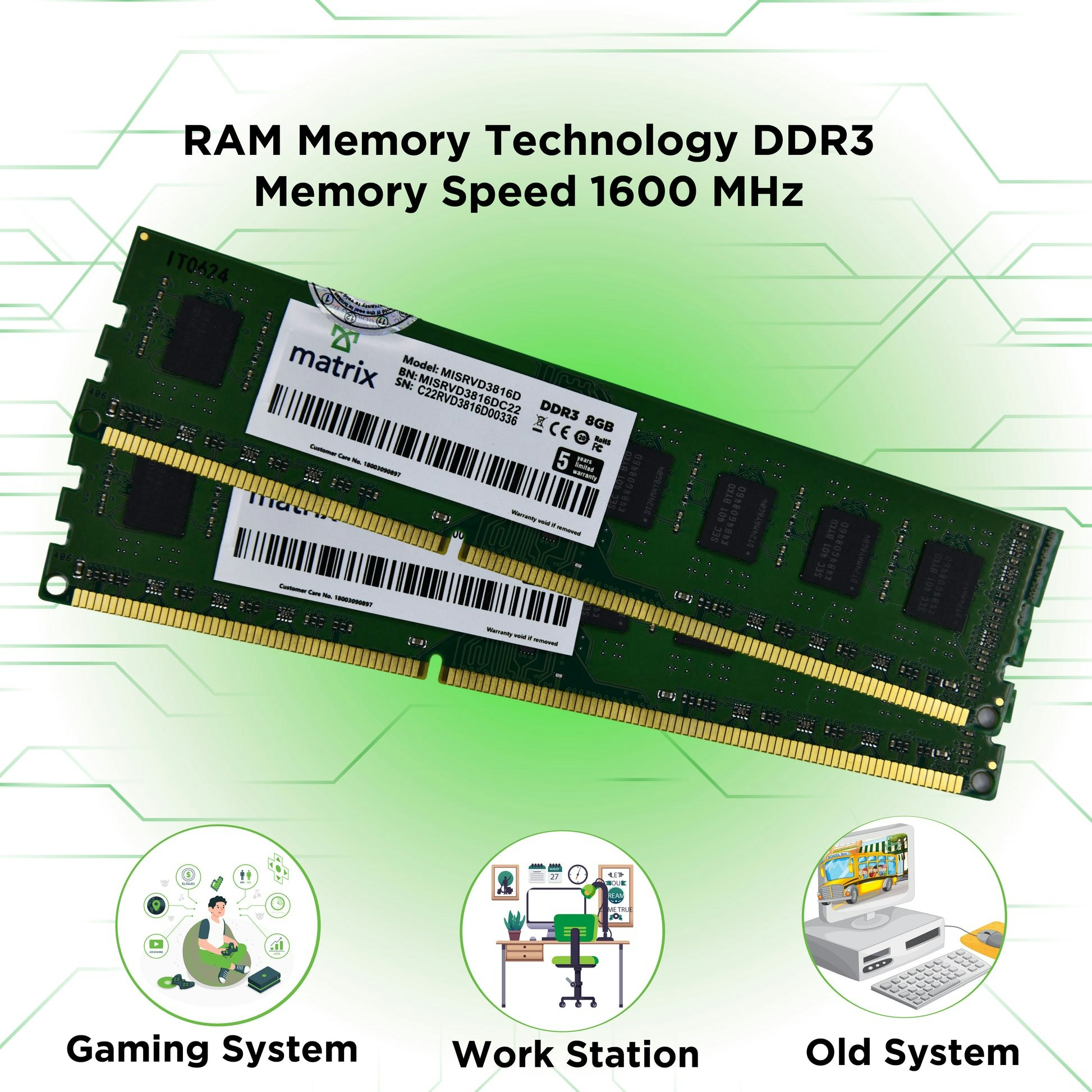 Matrix 8GB DDR3 1600MHz Desktop RAM - Screenshot 4 showing product features and functionality