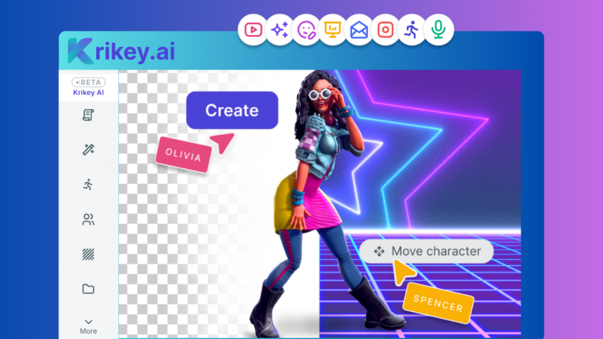 Krikey Ai — screenshot 2 showing tool features and UI