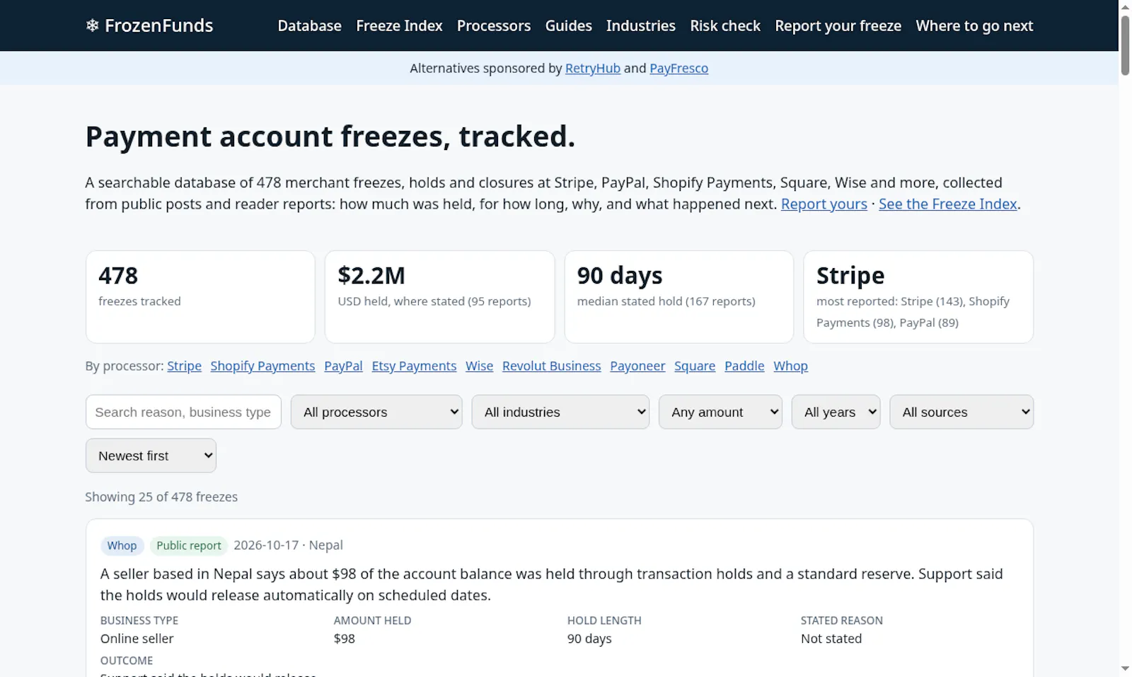FrozenFunds screenshot 2