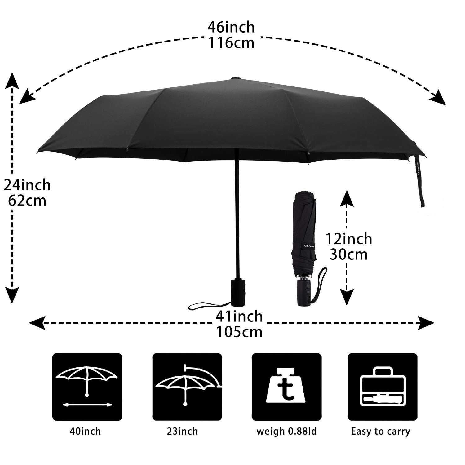 Conor Compact Travel Umbrella gallery image