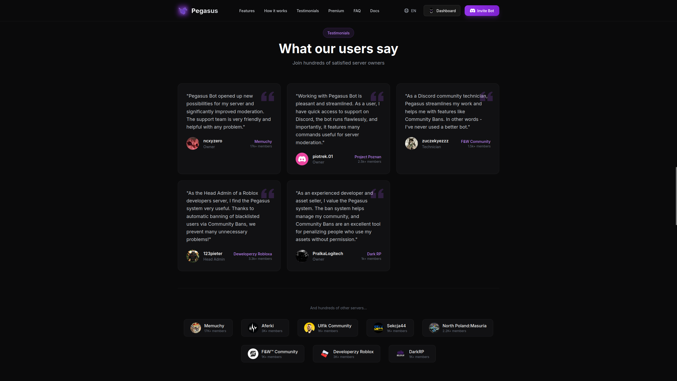 Pegasus Bot - Screenshot 2 showing product features and functionality