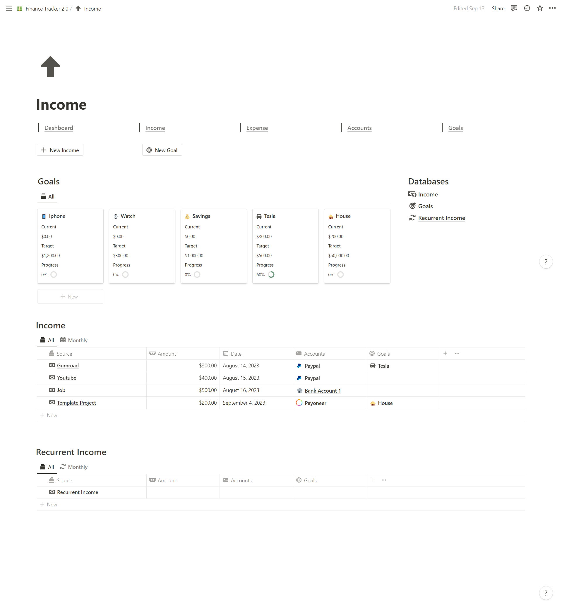 Notion Finance Tracker gallery image