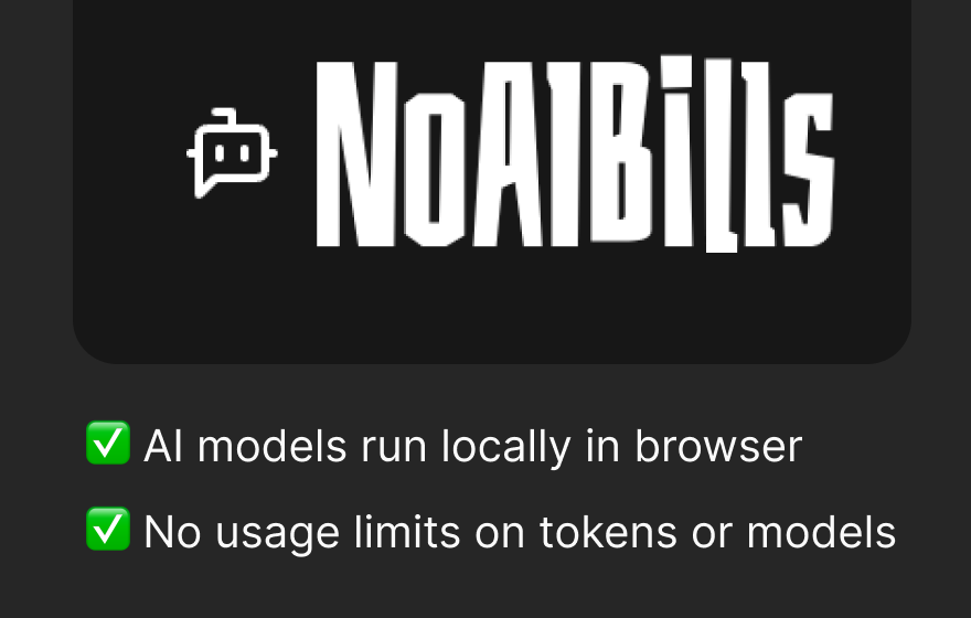 NoAIBills - Screenshot 2 showing product features and functionality