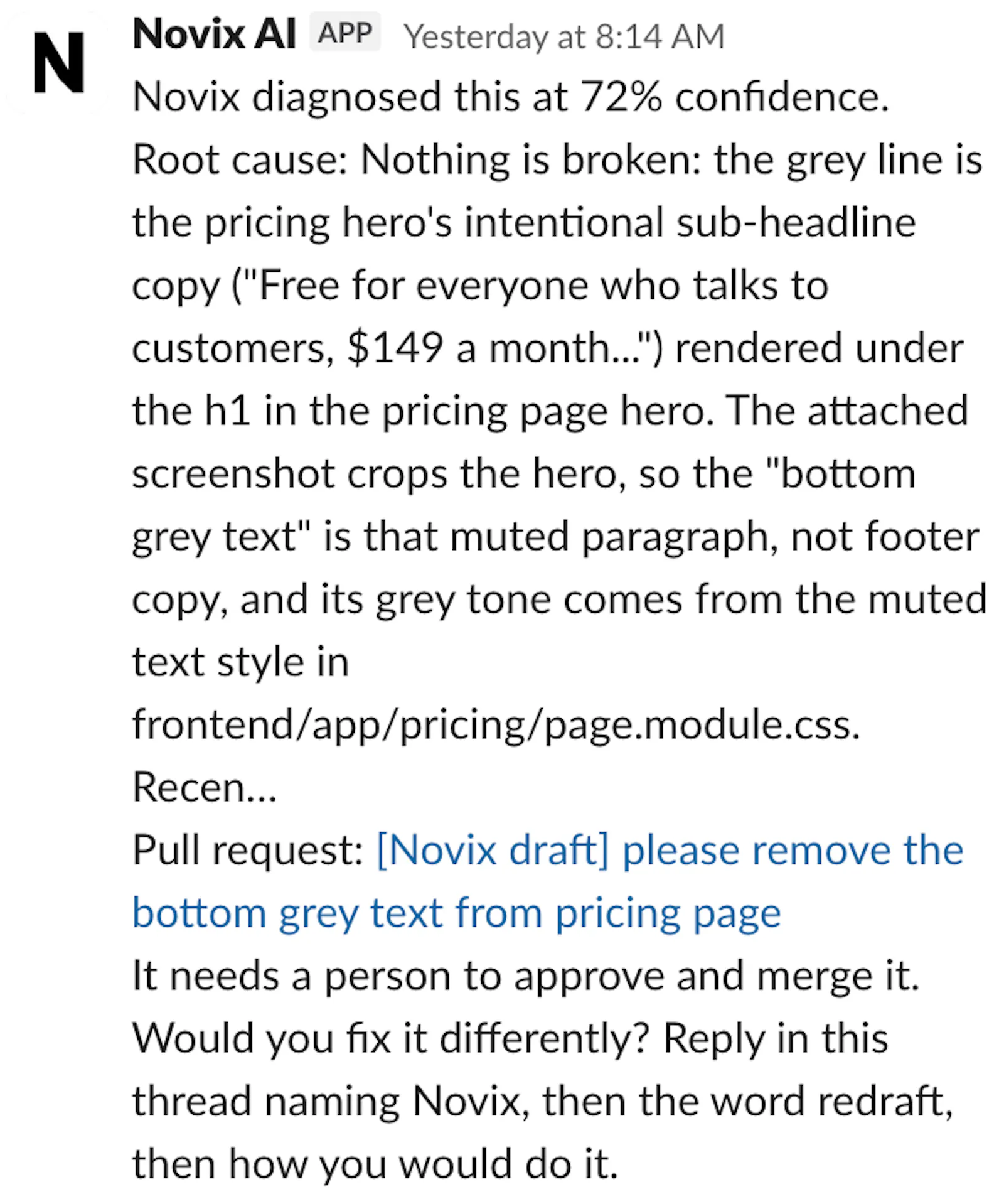 Novix AI Test Launch Product Hunt screenshot 3