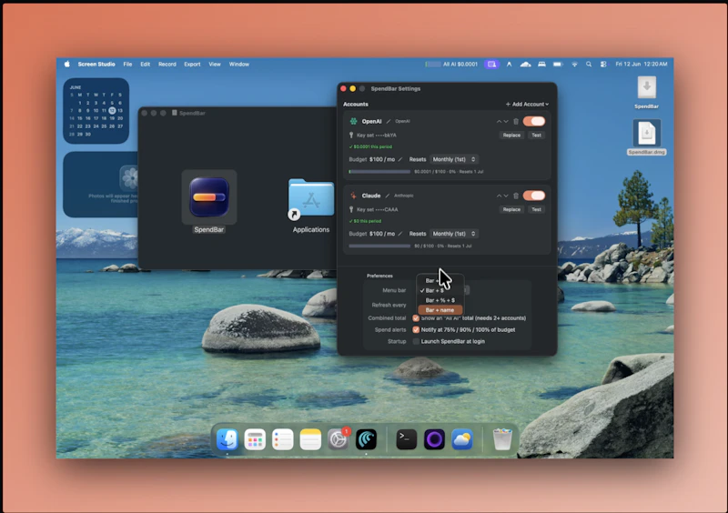 SpendBar screenshot 2