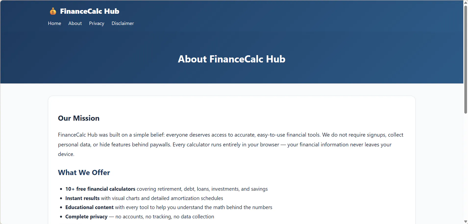 FinanceCalc Hub gallery image