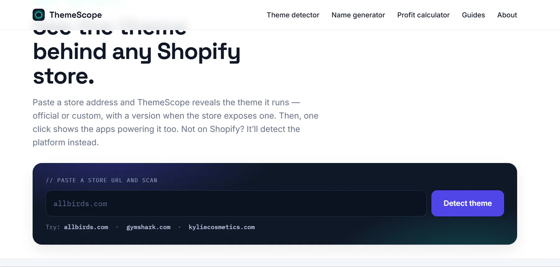 ThemeScope — Free Shopify Theme Detector gallery image