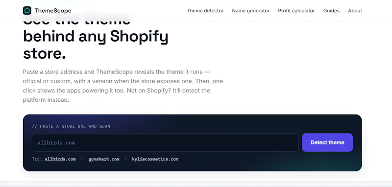 ThemeScope — Free Shopify Theme Detector screenshot 2