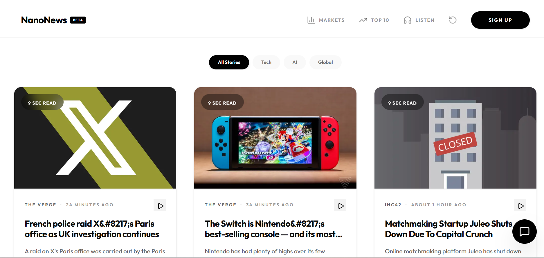 NanoNews - Screenshot 4 showing product features and functionality