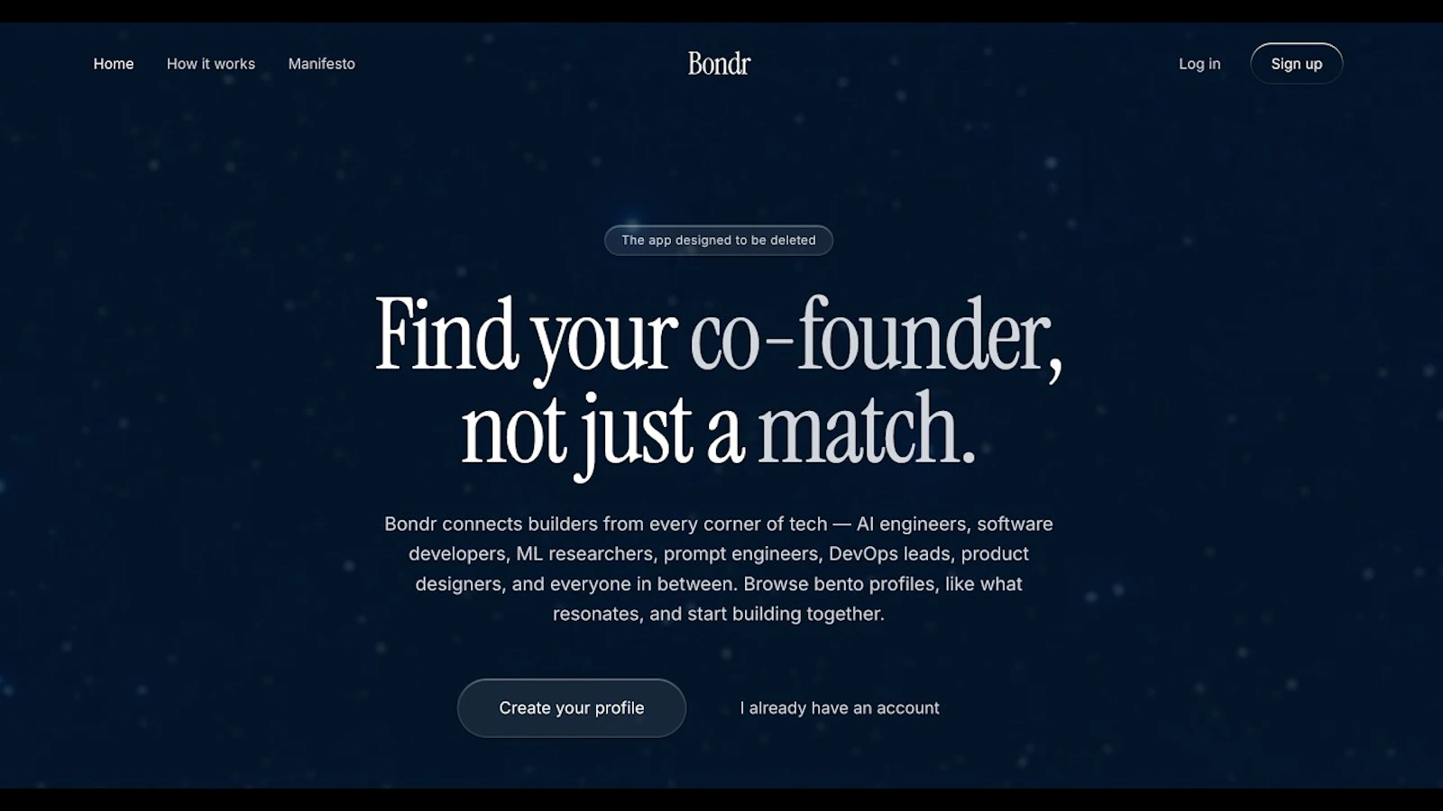 Bondr — The app designed to be deleted screenshot 1 (video preview)