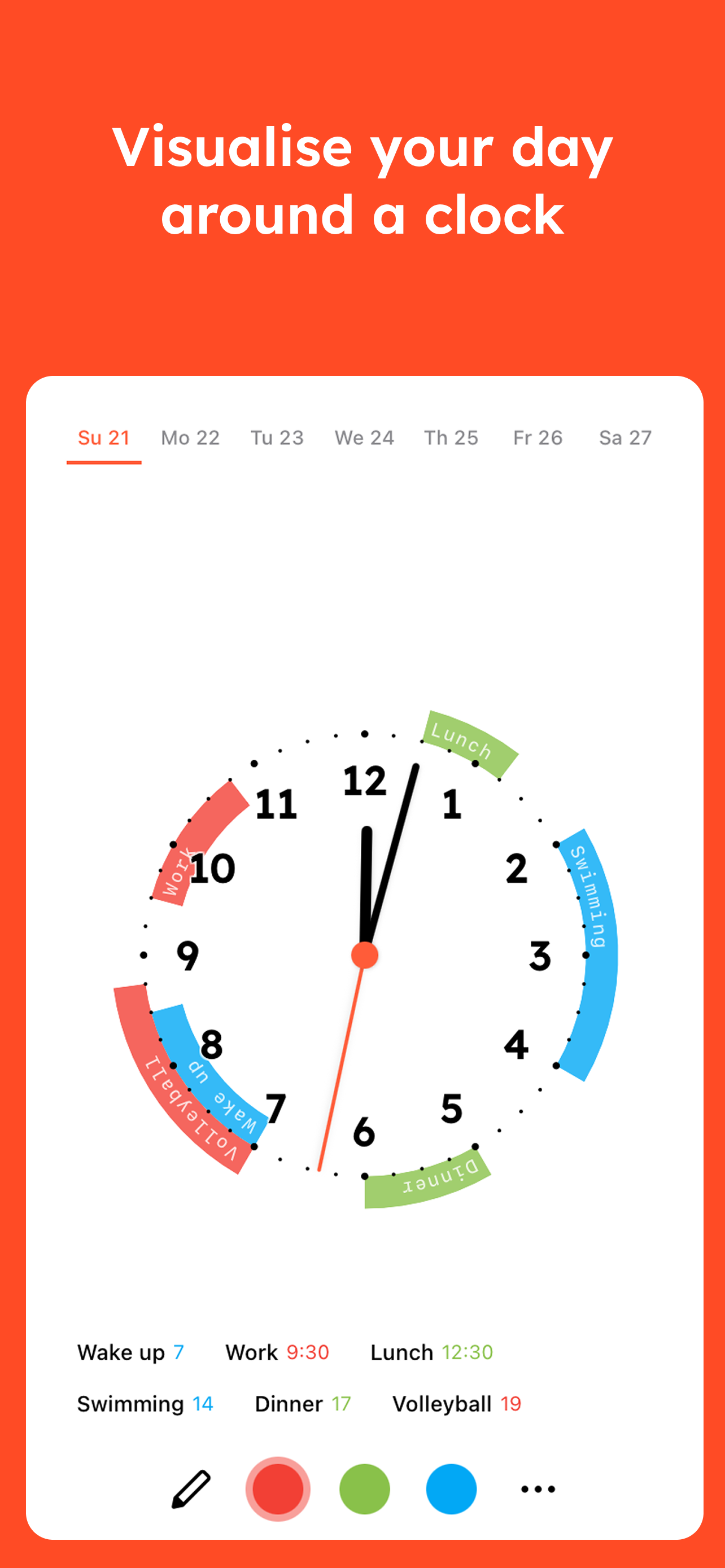 Média Crayon de temps - Dessinez votre journée autour d'une horloge 1