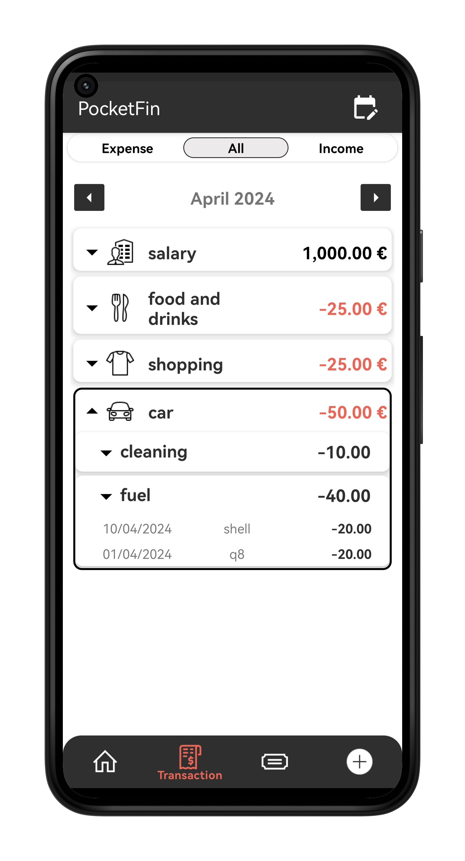 PocketFin: Money Manager - Beheer en volg uw uitgaven en inkomsten eenvoudig. media 2