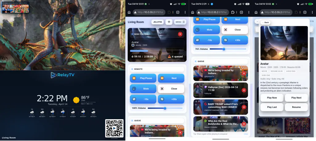 RelayTV - self hosted URL-to-TV playback gallery image