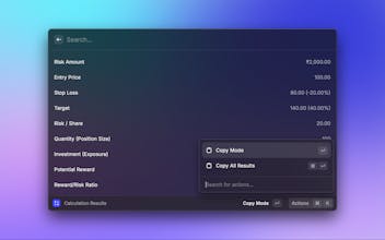 Raycast Position Size Calculator gallery image