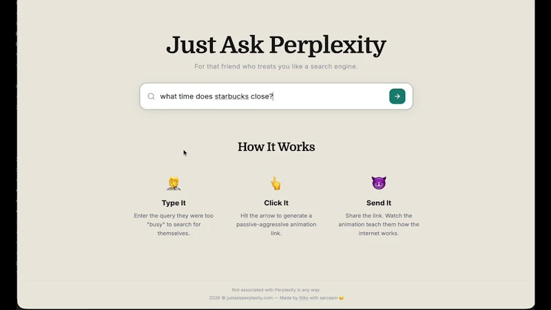 Just Ask Perplexity screenshot 1 (video preview)