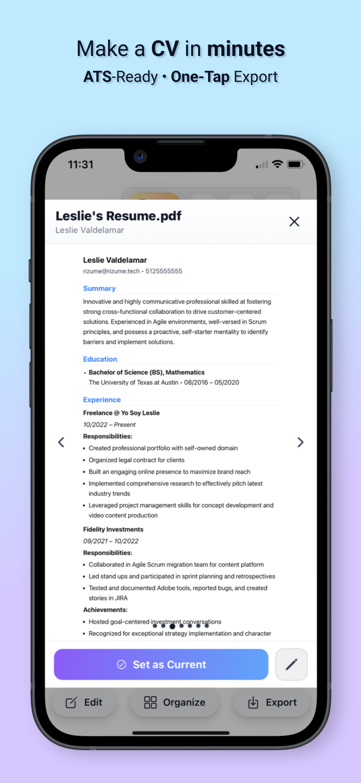 Média Rizume : créateur de CV et de CV - Des CV qui ouvrent des portes – alimentés par l’IA. 3