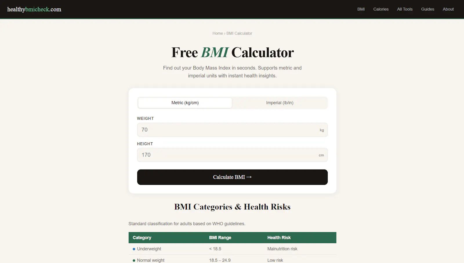 HealthyBMICheck — Free Calculators screenshot 3