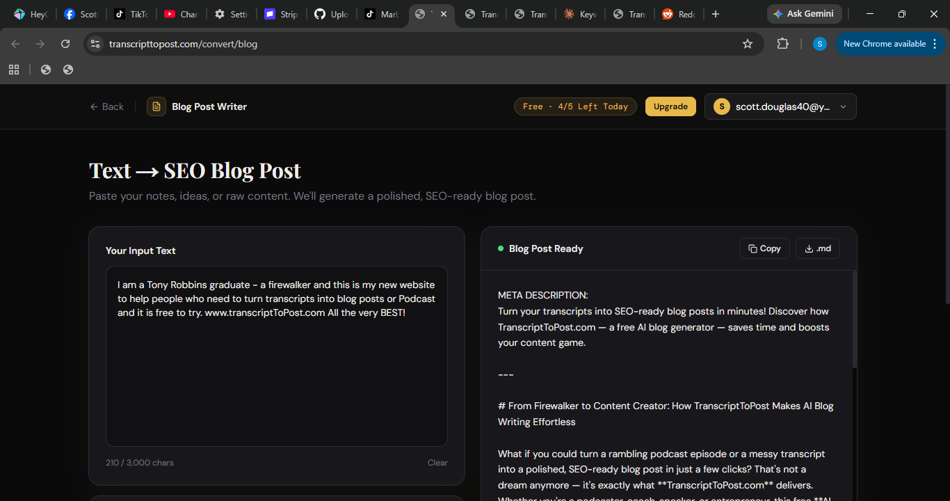 TranscriptToPost gallery image