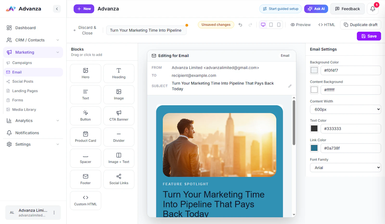 Advanza AI-Native Marketing Suite screenshot 3