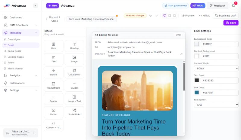Advanza AI-Native Marketing Suite screenshot 3