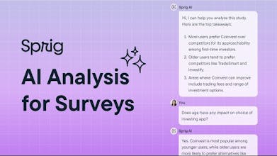 Sprig AI-Analyse für Umfragen – Sofortige Zusammenfassung wertvoller Umfrageergebnisse
