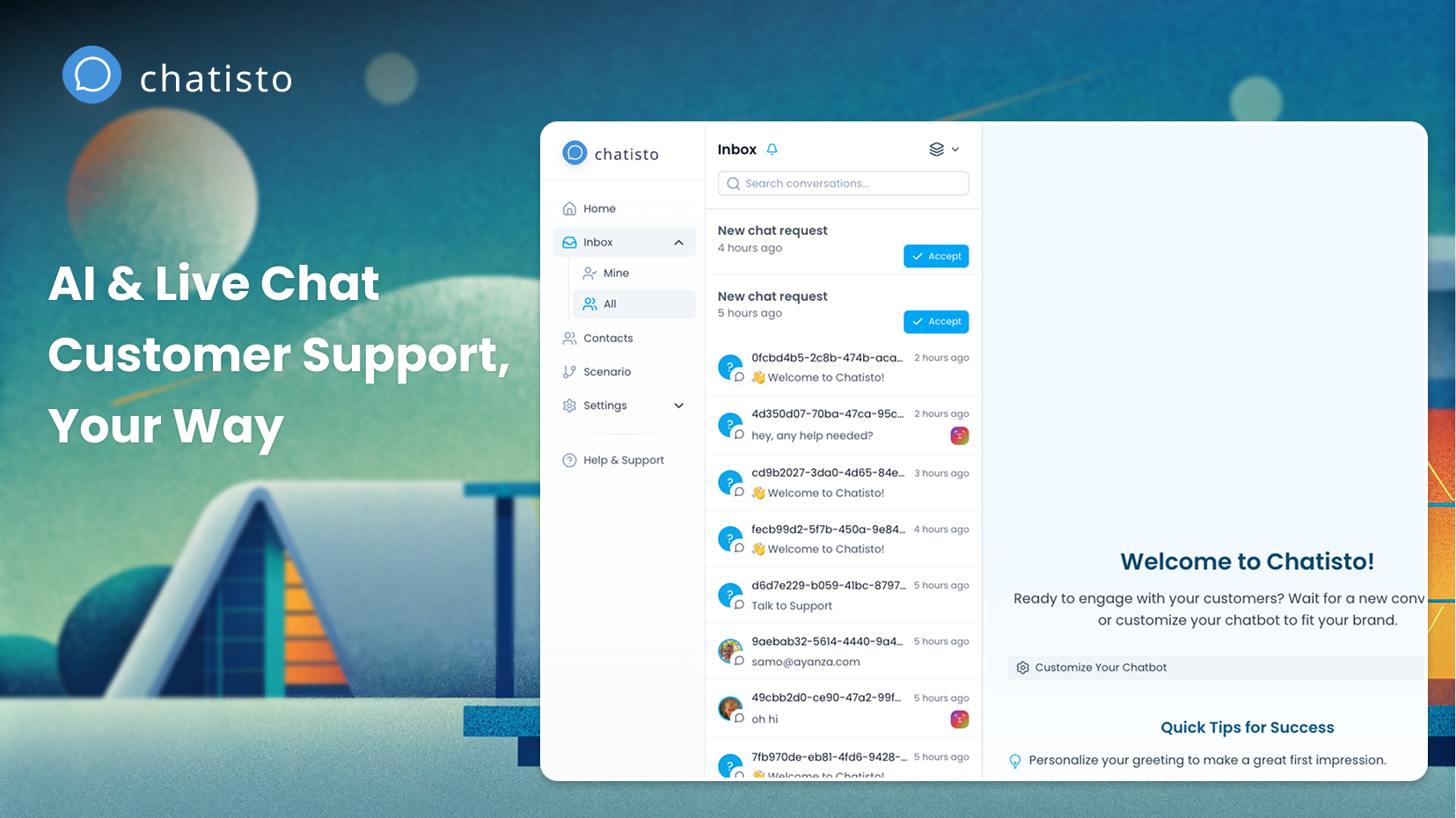 Media Trò chuyện - Huấn luyện một chatbot trên trang web của bạn trong vài phút. 3