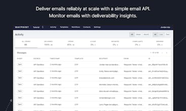 A screenshot of Waypoint&rsquo;s no-code template builder, enabling effortless communication through email.