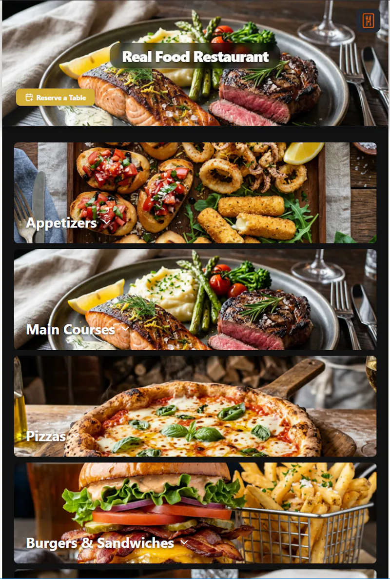 TableMenu screenshot 2