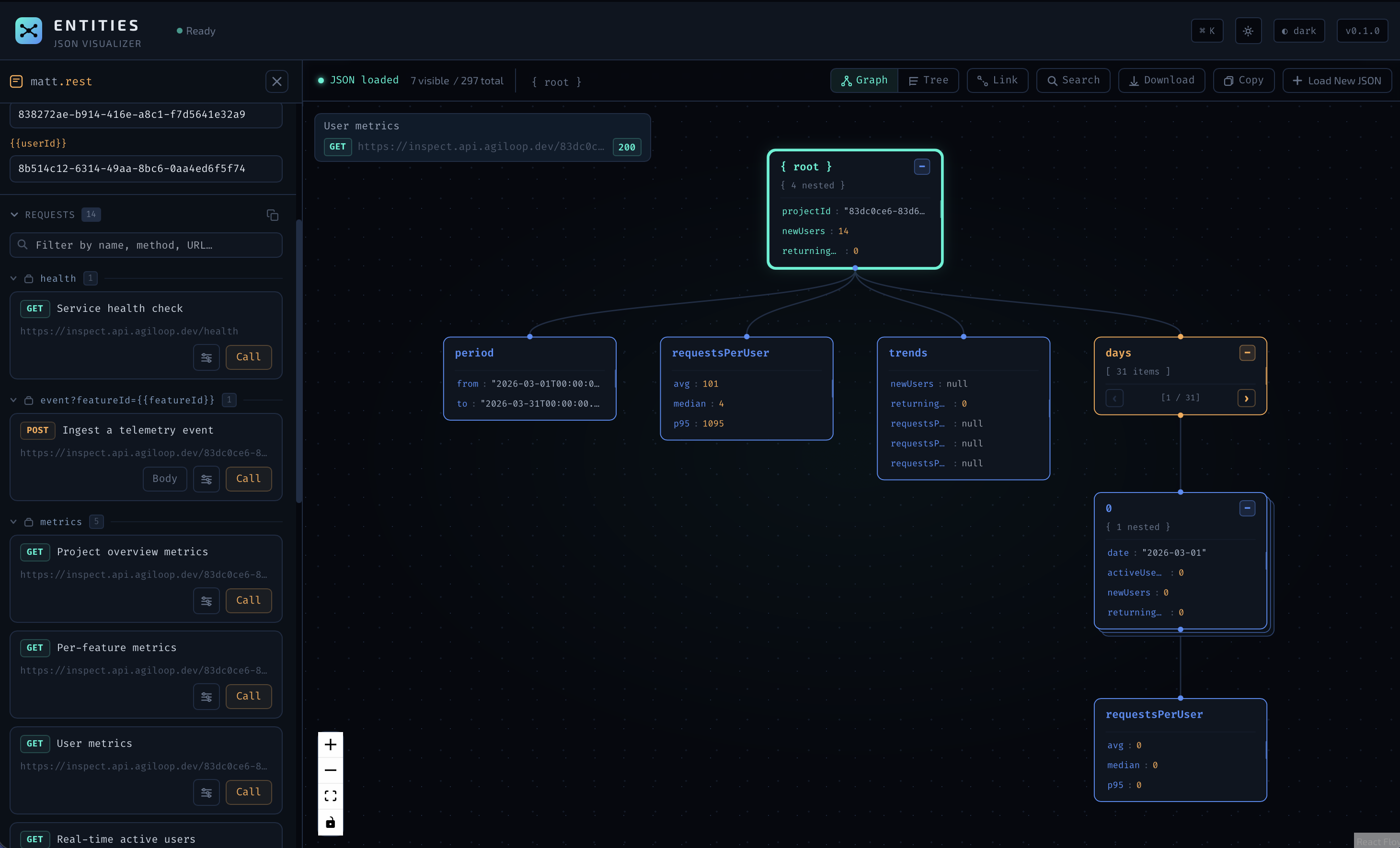 Entities — Visual JSON Explorer gallery image