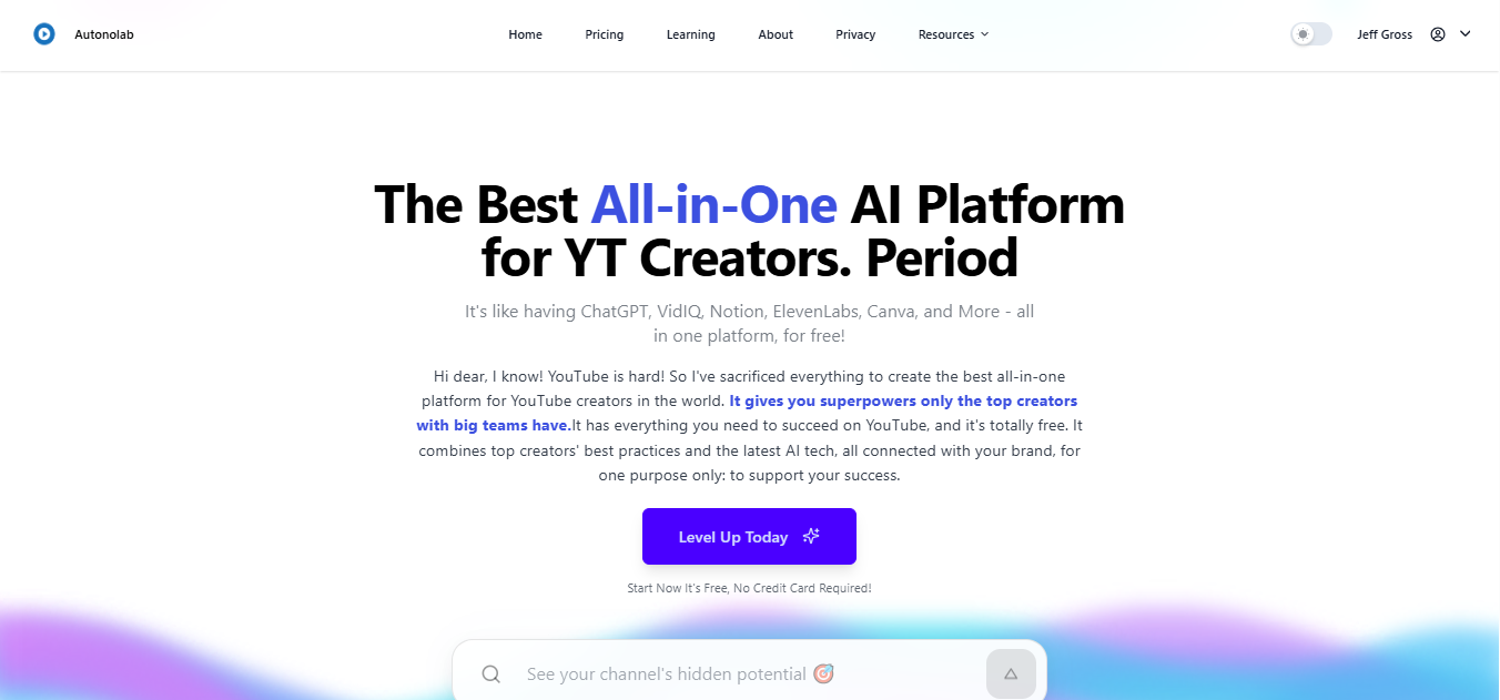 Autolab - La piattaforma di crescita YouTube all-in-one AI media 2