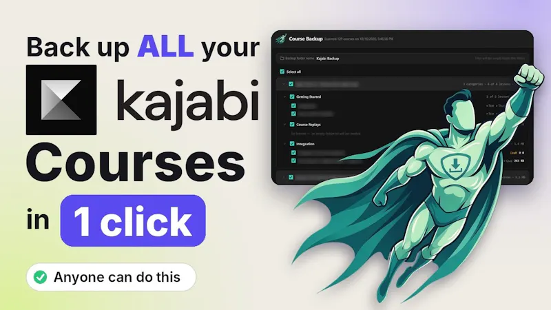 Kajabi Course Backup Tool screenshot 1 (video preview)