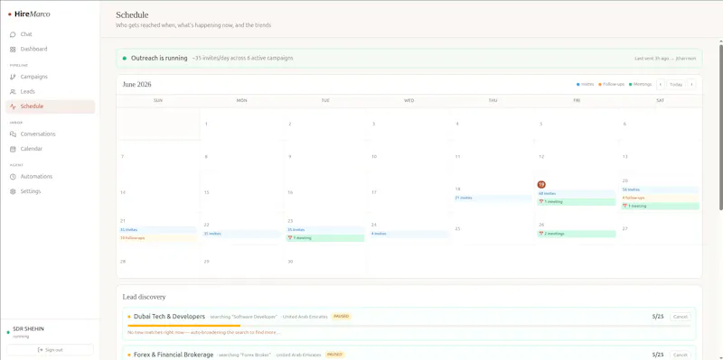 HireMarco — AI LinkedIn agent screenshot 2